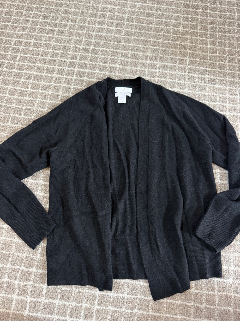 Halston Heritage Black Open-Front Women's Cardigan